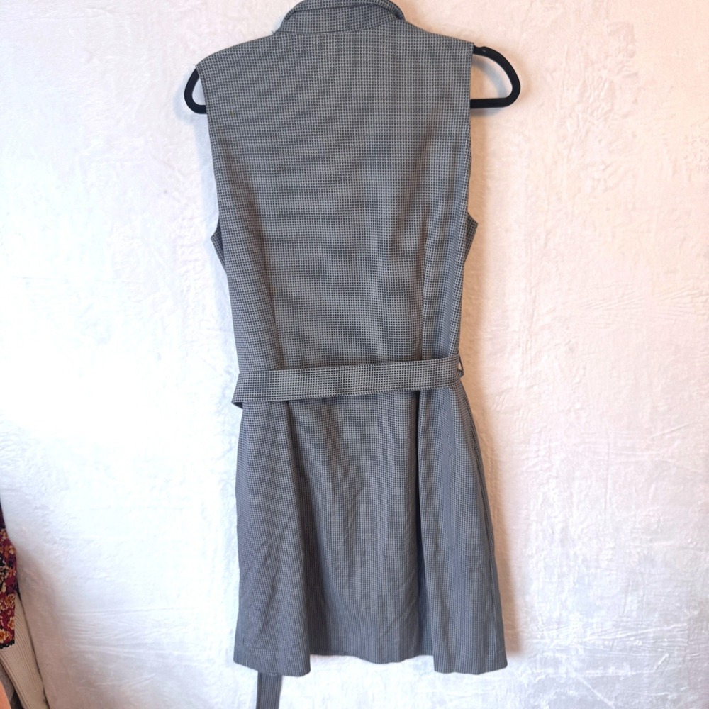 J.McLaughlin Womens Park Ave Grey Sleeveless Belted Shirt Dress Size 14 - Picture 2 of 4